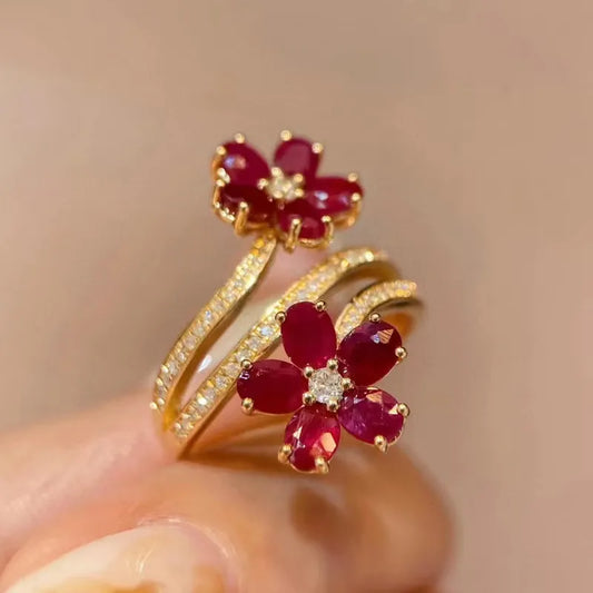 Royal Ruby Petal Ring